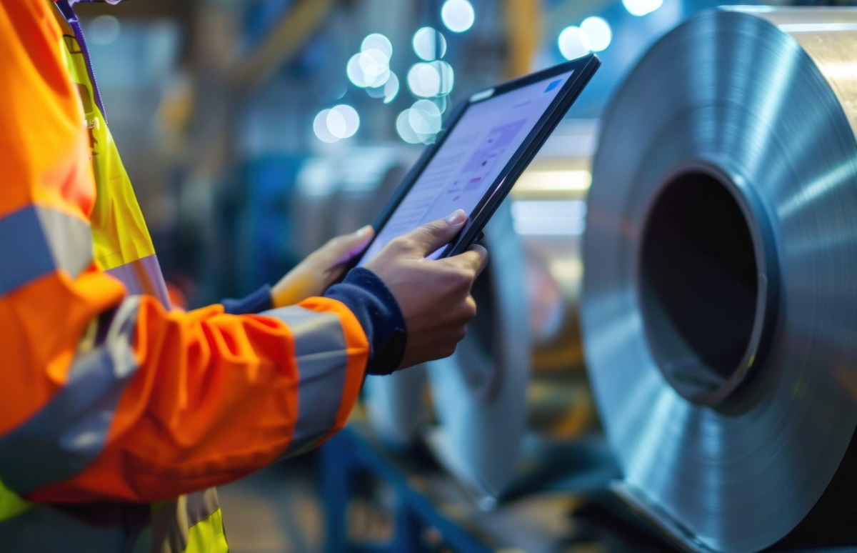 Photo of a worker recording Aluminum data