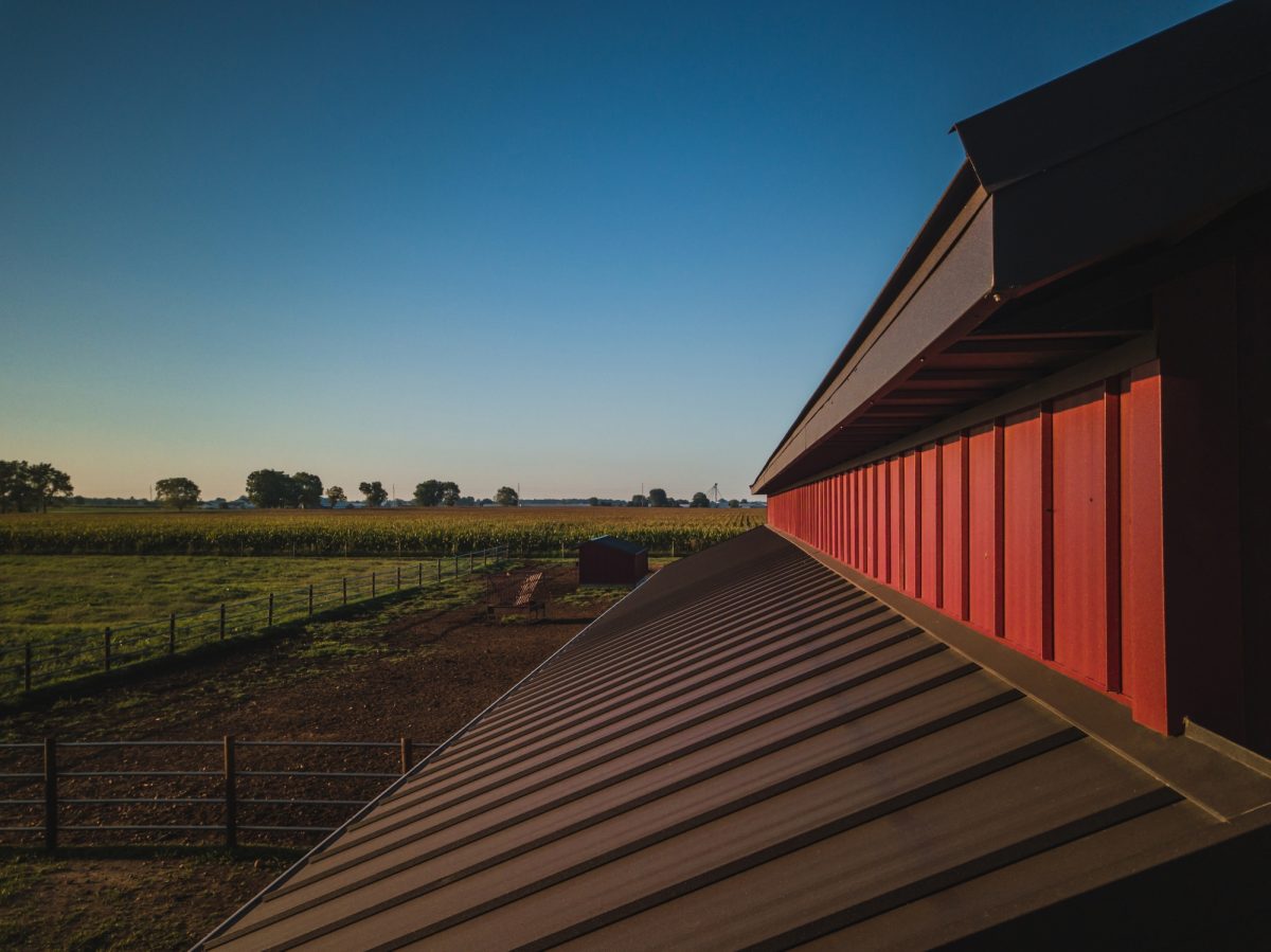 metal roof on agricultural building