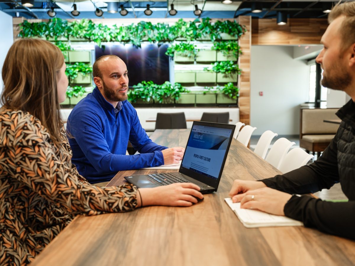 A professional team in a project meeting