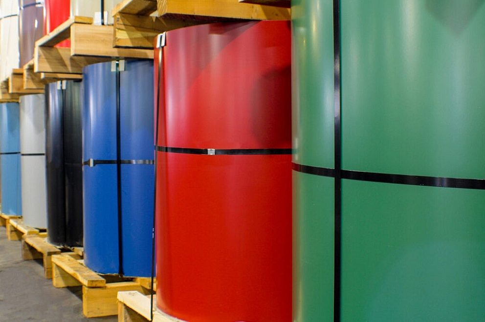 Multiple colors of painted steel