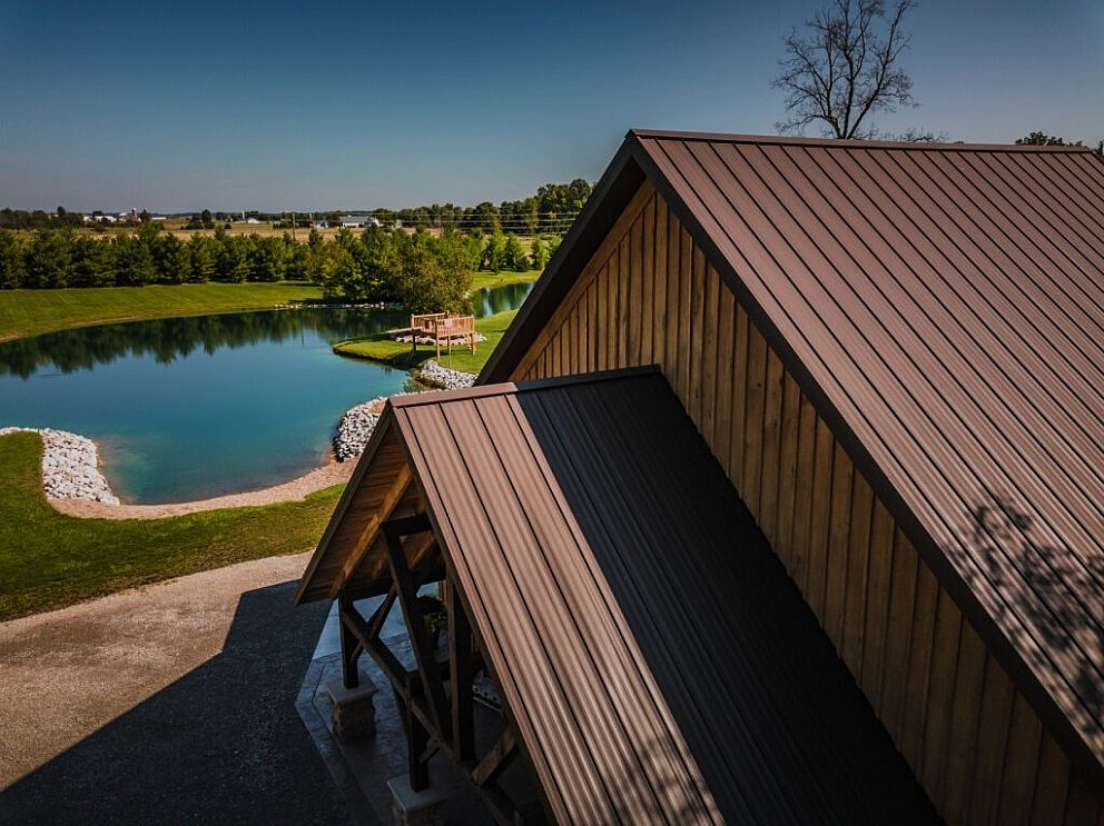 Brown painted steel roof