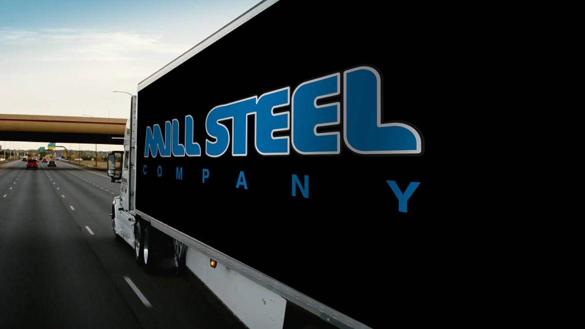 Mill Steel truck on the road