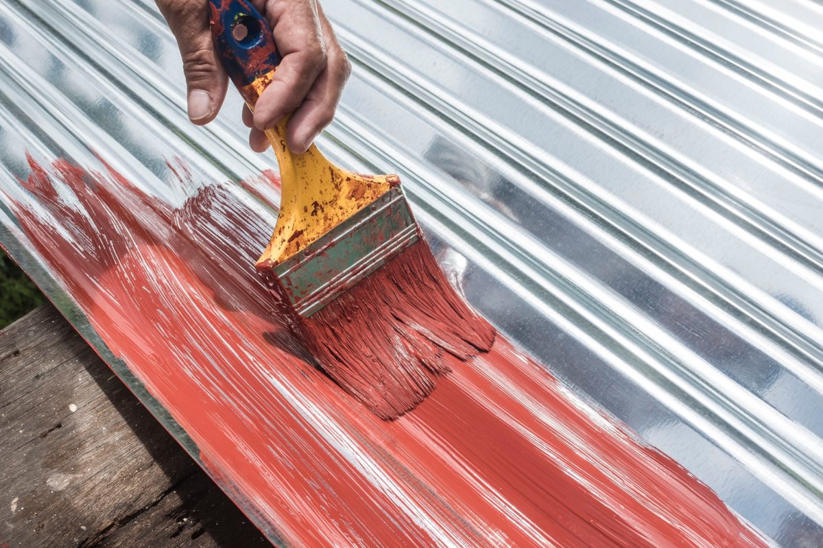 Red Ox metal primer on steel siding